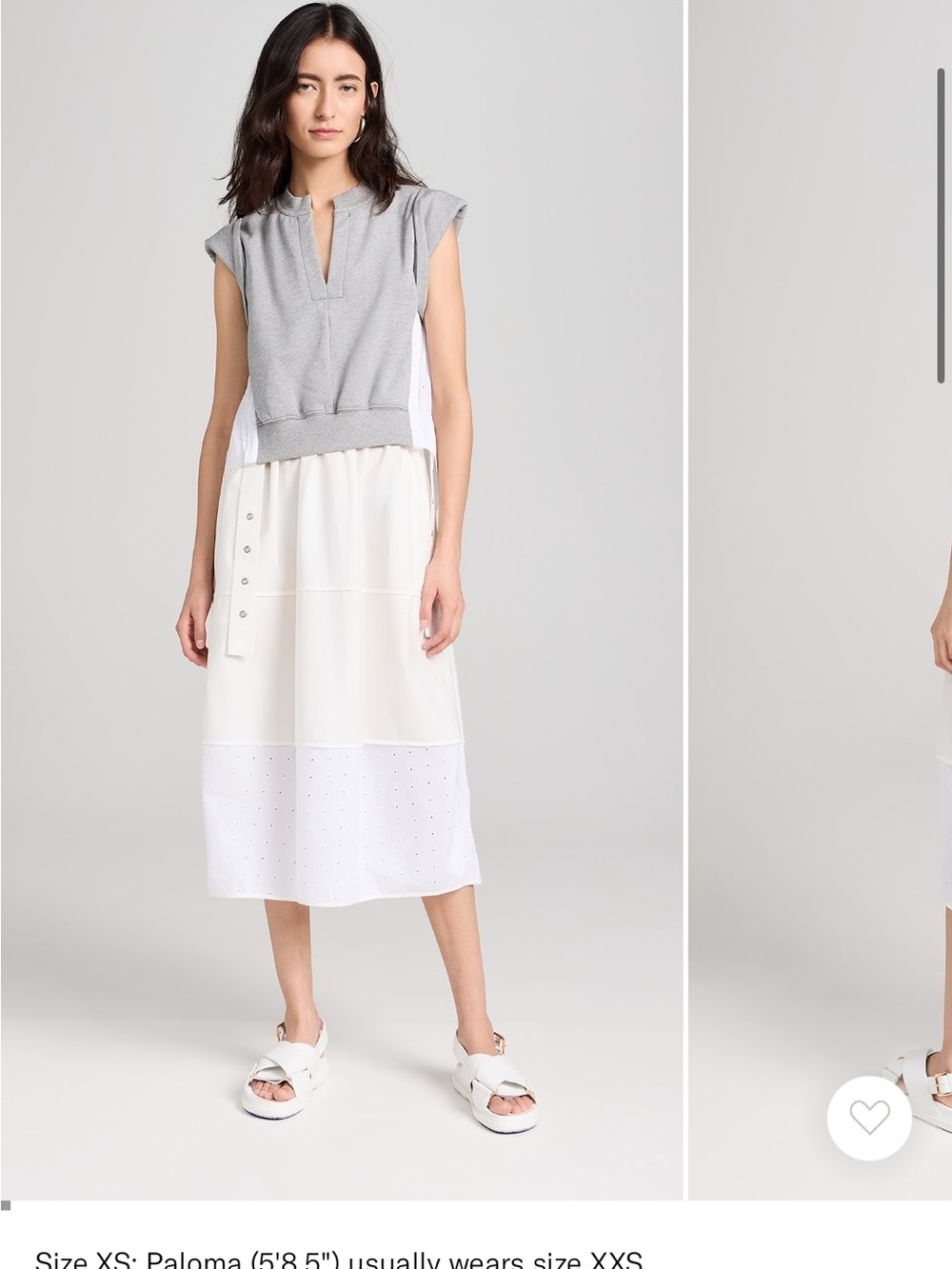 3.1 Phillip Lim Rolled sleeve dress with eyelet voile combo